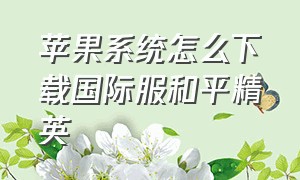 苹果系统怎么下载国际服和平精英