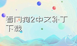 看门狗2中文补丁下载（看门狗2中文补丁下载安装）