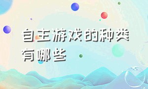 自主游戏的种类有哪些