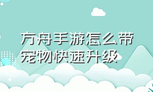 方舟手游怎么带宠物快速升级