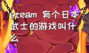 steam 有个日本武士的游戏叫什么