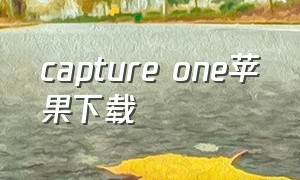 capture one苹果下载（captureone手机下载）