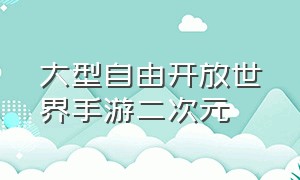 大型自由开放世界手游二次元