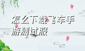 怎么下载飞车手游测试服（飞车手游官方下载入口）