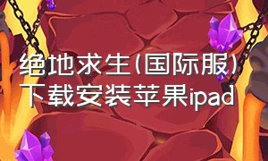 绝地求生(国际服)下载安装苹果ipad