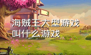 海贼王大型游戏叫什么游戏