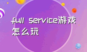 full service游戏怎么玩（full service汉化版下载）