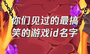 你们见过的最搞笑的游戏id名字