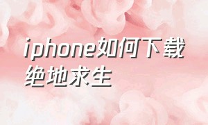 iphone如何下载绝地求生