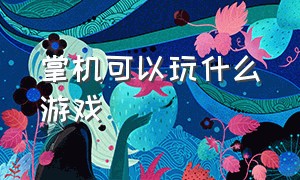 掌机可以玩什么游戏