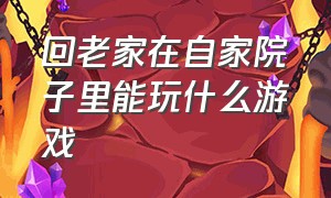 回老家在自家院子里能玩什么游戏