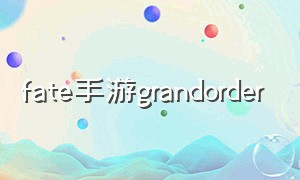fate手游grandorder