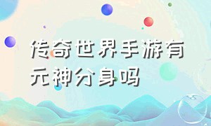 传奇世界手游有元神分身吗