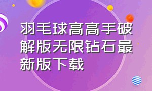 羽毛球高高手破解版无限钻石最新版下载