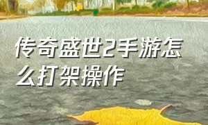 传奇盛世2手游怎么打架操作（传奇盛世2怎么快速升级）