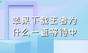 苹果下载王者为什么一直等待中