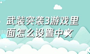 武装突袭3游戏里面怎么设置中文