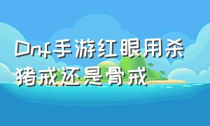 Dnf手游红眼用杀猪戒还是骨戒（dnf手游红眼用杀猪戒还是骨戒）