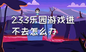 233乐园游戏进不去怎么办