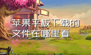 苹果平板下载的文件在哪里看