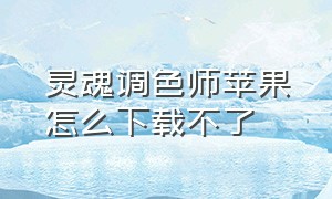 灵魂调色师苹果怎么下载不了