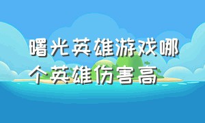 曙光英雄游戏哪个英雄伤害高