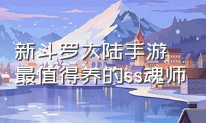 新斗罗大陆手游最值得养的ss魂师