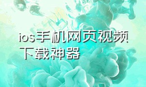 ios手机网页视频下载神器