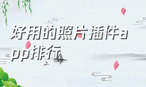 好用的照片插件app排行