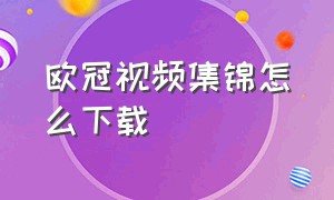 欧冠视频集锦怎么下载（欧冠高清直播回放下载）