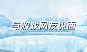 与游戏网友见面