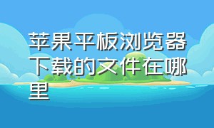 苹果平板浏览器下载的文件在哪里