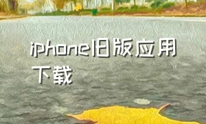 iphone旧版应用下载