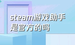 steam游戏助手是官方的吗（steam助手买的游戏跟steam一样吗）