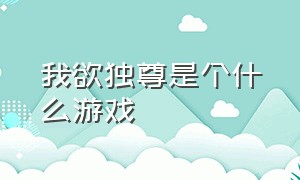 我欲独尊是个什么游戏（我欲独尊是个什么游戏名字）