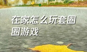 在家怎么玩套圈圈游戏（水中套圈圈游戏机怎么玩）