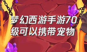 梦幻西游手游70级可以携带宠物（梦幻西游手游70平民宠物选什么）