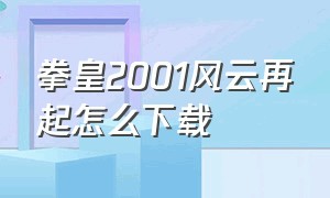 拳皇2001风云再起怎么下载