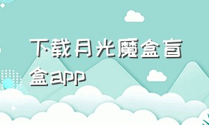 下载月光魔盒盲盒app（盲盒app下载入口）