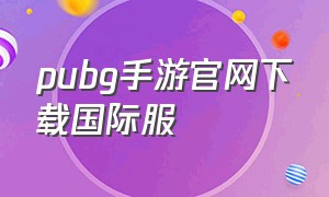 pubg手游官网下载国际服