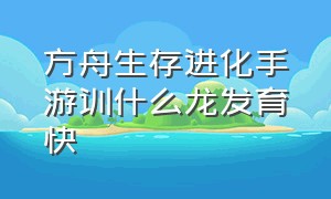 方舟生存进化手游训什么龙发育快（方舟生存进化手游联机版下载）