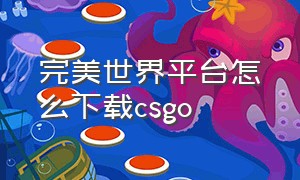 完美世界平台怎么下载csgo