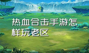 热血合击手游怎样玩老区（热血合击手游官方攻略大全）