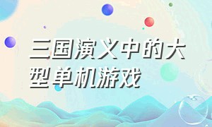 三国演义中的大型单机游戏（以三国演义背景的三国单机游戏）