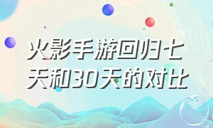 火影手游回归七天和30天的对比