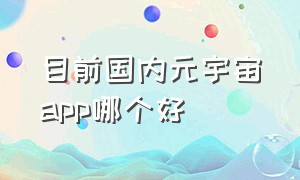 目前国内元宇宙app哪个好