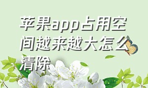 苹果app占用空间越来越大怎么清除