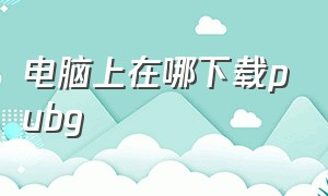 电脑上在哪下载pubg