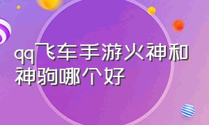 qq飞车手游火神和神驹哪个好（qq飞车手游火神和神驹哪个好一点）