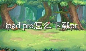 ipad pro怎么下载pr